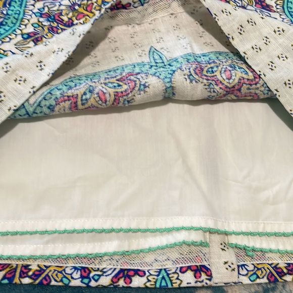 Maeve lined linen style colorful pattern skirt NWOT 6 - Picture 2 of 5